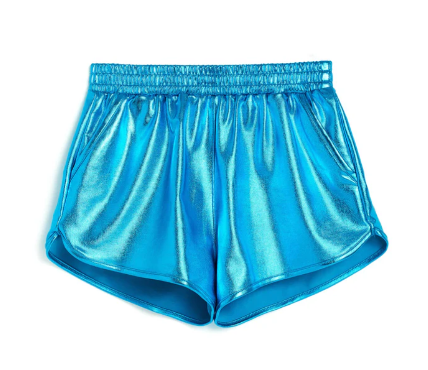 Blue Metallic Dolphin Shorts