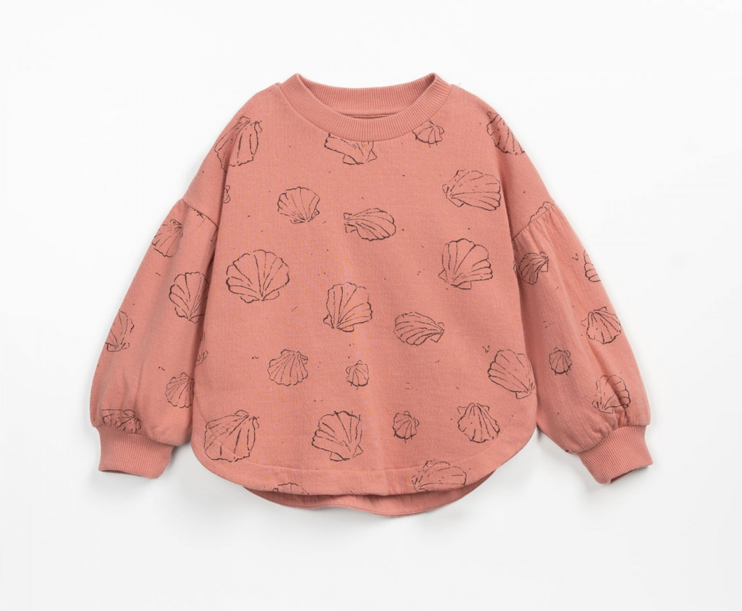 Deep Rose Shells Bubble Crewneck