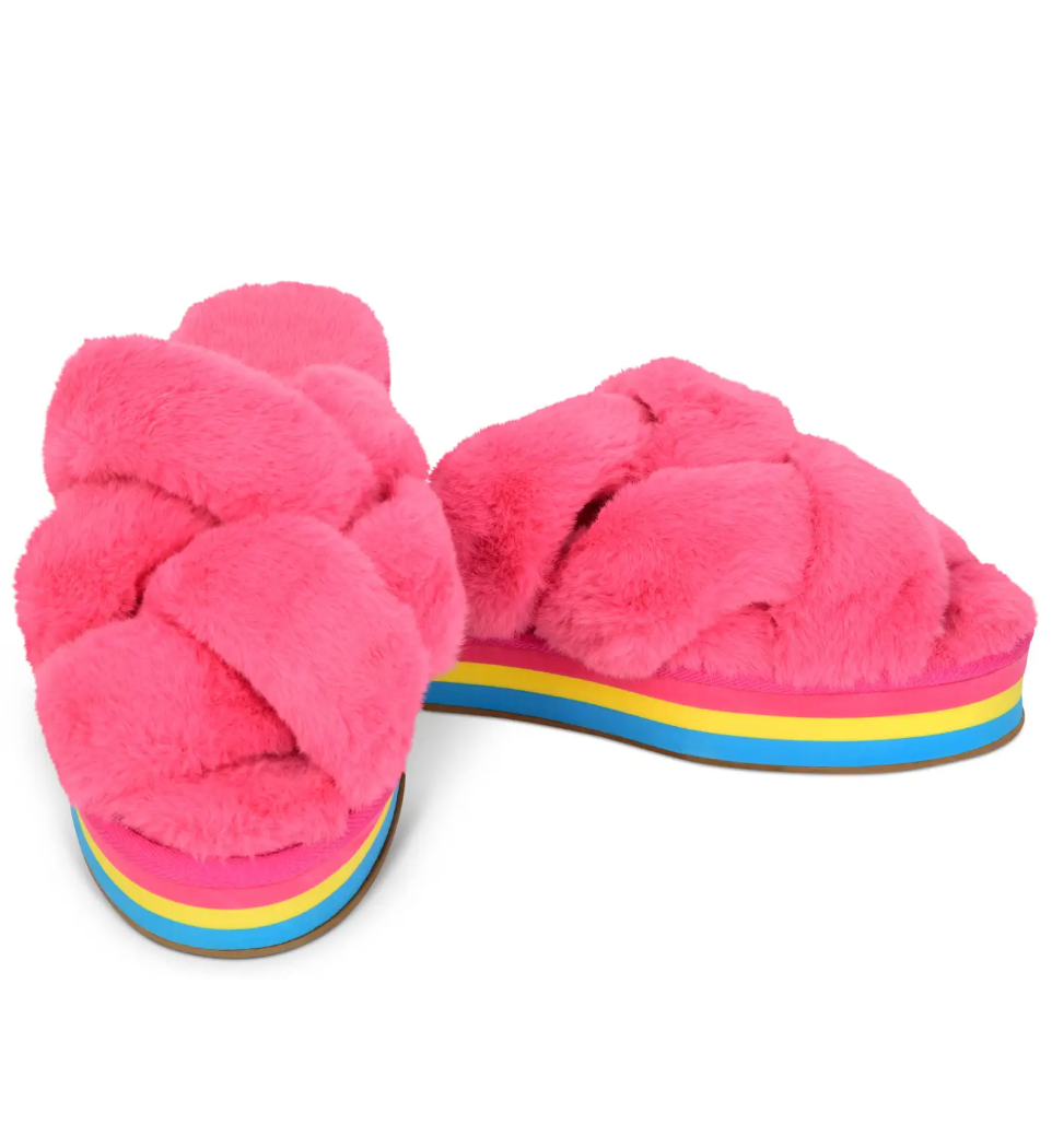 Furry Platform Slippers