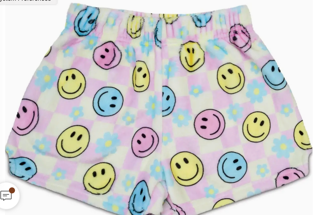 Happy Check Plush Shorts