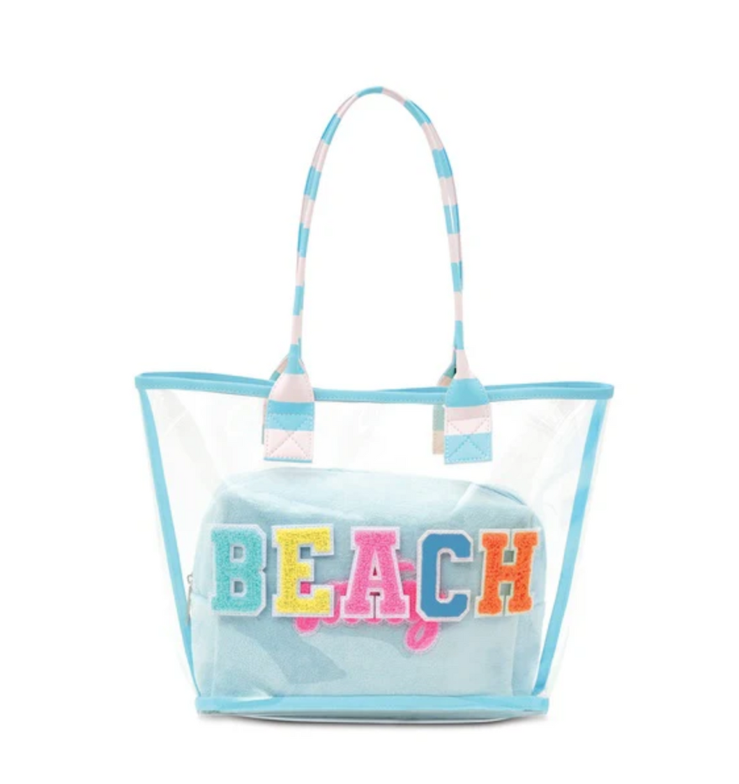 Beach Clear Tote & Cosmetic Bag Set