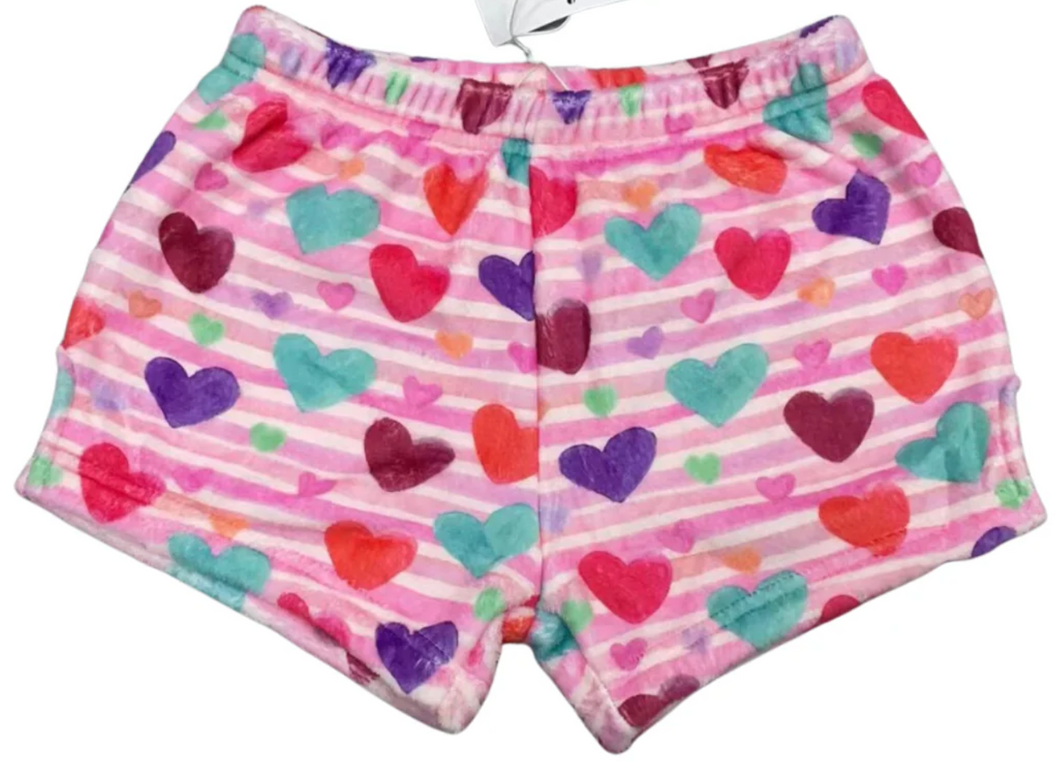 Plush Lounge Heart Stripes Shorts