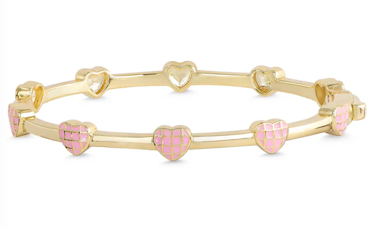 Lattice Heart Bangle Bracelet