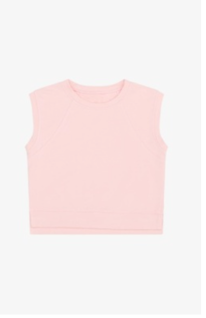 French Terry Raglan Tank In Ballet Pink