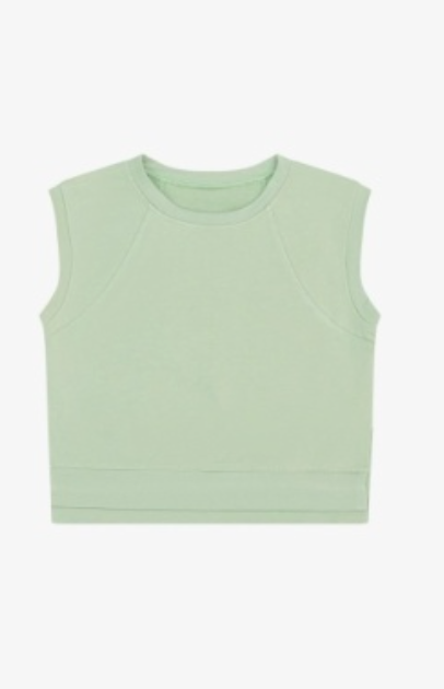 French Terry Raglan Tank In Pistachio