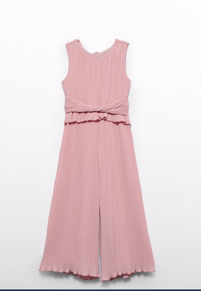 Pleated Rose Gauze Jumpsuit