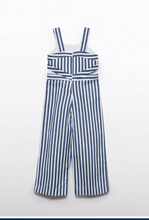 Load image into Gallery viewer, Striped Two-tone Navy And White Jumpsuit
