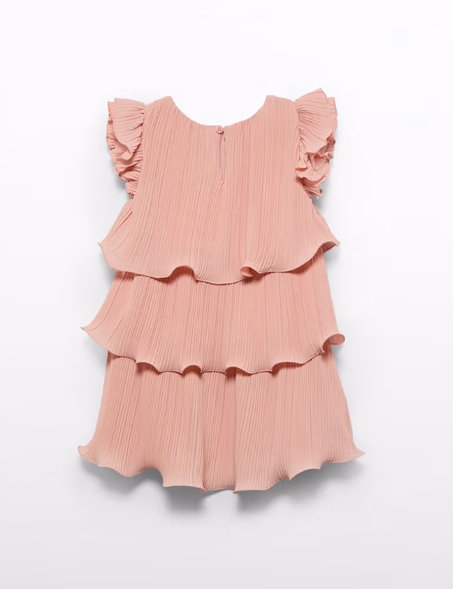 Layered Pleated Chiffon Dress