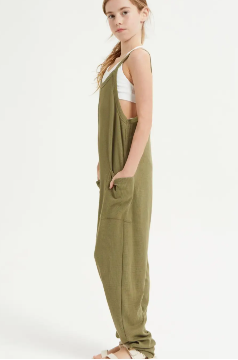 Olive Drop Crotch Jumpsuit
