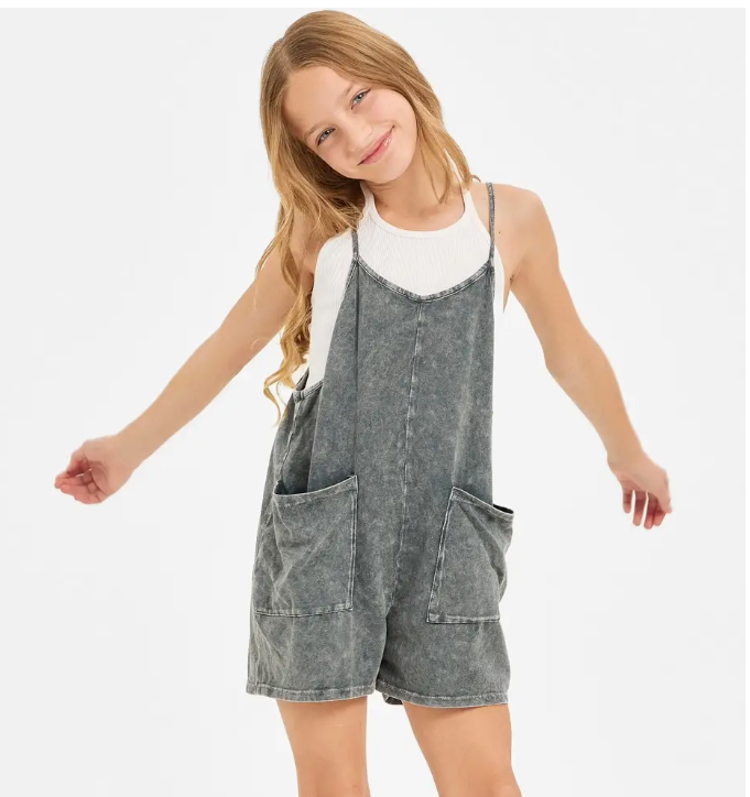 Two Pocket Mineral Wash Romper