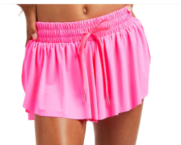 Neon Pink Butterfly Short