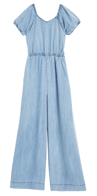 Chambray Cap Sleeve Jumpsuit