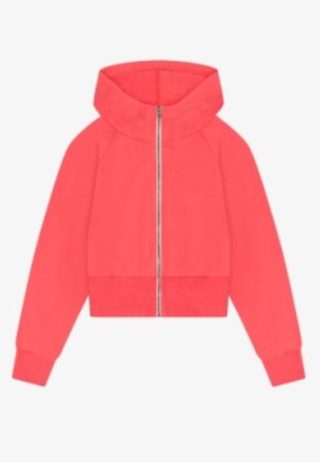 French Terry Zip Hoodie In Watermelon