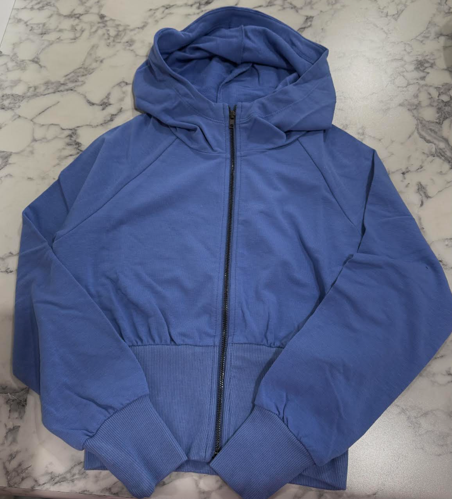 French Terry Zip Hoodie In Cobalt