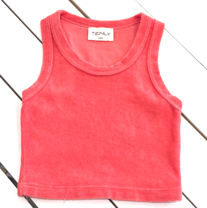 Terry Cloth Racerback Top In Watermelon
