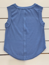 Load image into Gallery viewer, Ribbed Exposed Seam Tank In Cobalt
