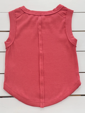 Load image into Gallery viewer, Ribbed Exposed Seam Tank In Watermelon
