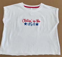 Load image into Gallery viewer, Chillin&#39; In The USA Embroidery Sleeveless Tee
