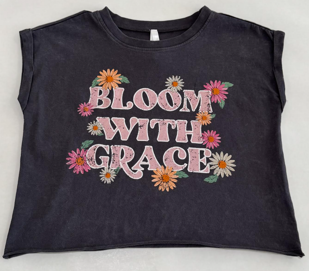 Distressed Bloom With Grace Sleeveless Tee