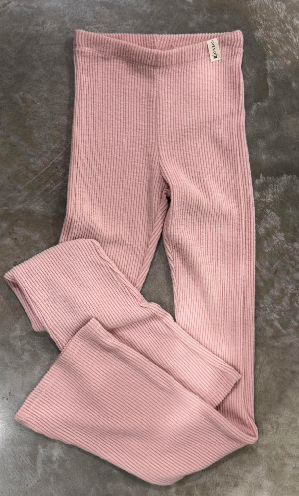 Hacci Wide Leg Ribbed Pant In Light Rose