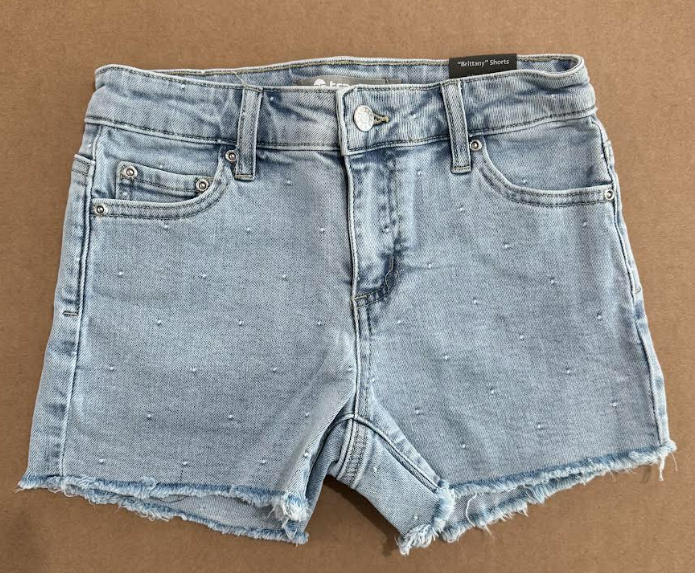 Polkadot Brittany Light Wash Denim Shorts