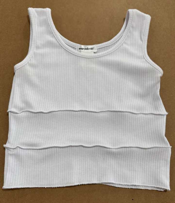 Morgan White Rib Lettuce Edge Tank