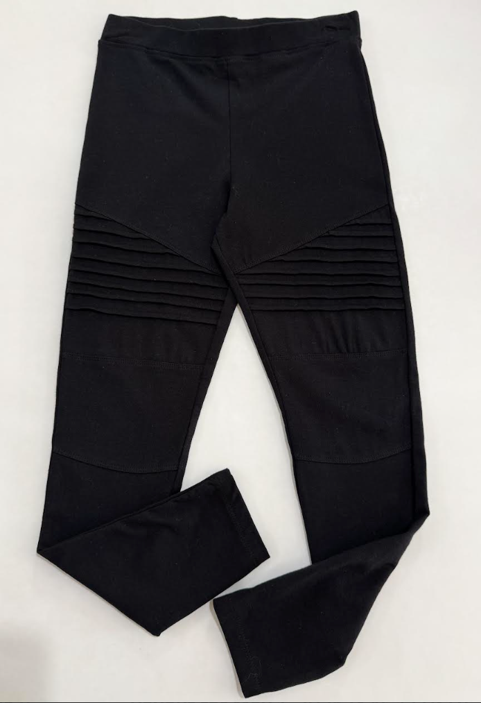 Black Washed Moto Legging