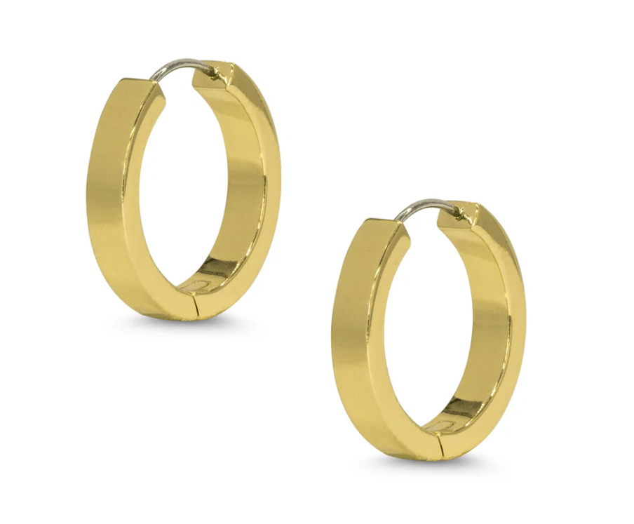 Flat Hoop Earrings In Gold