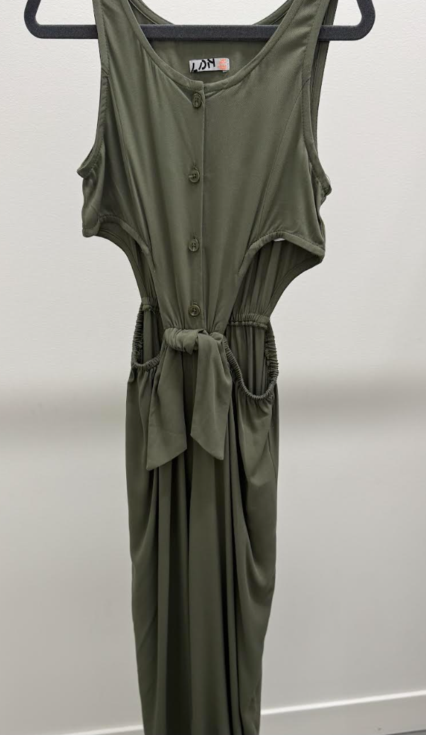 Peek-A-Boo Olive Romper