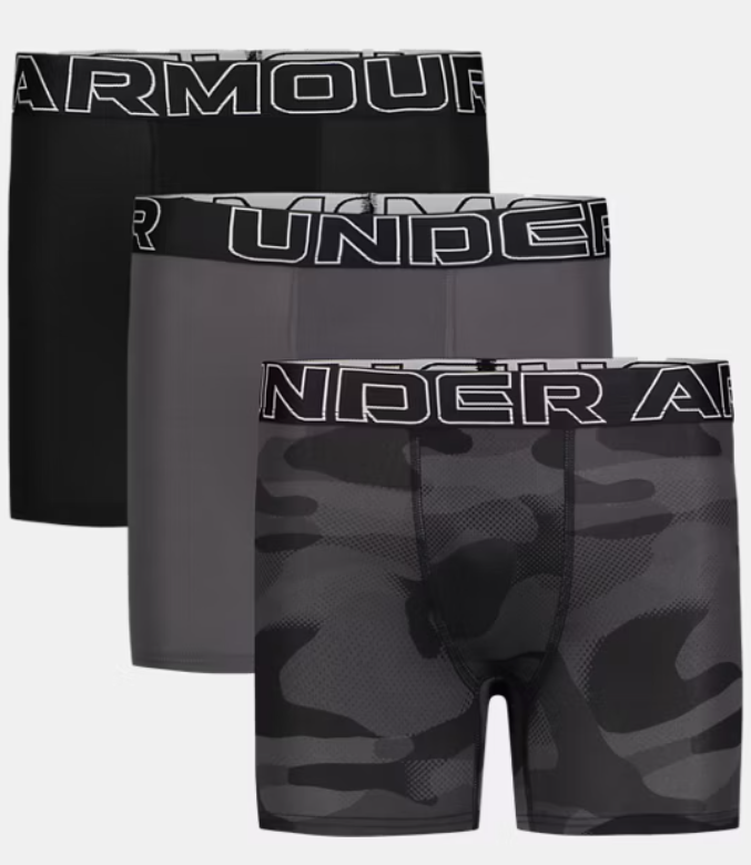 Performance Tech Boxer Brief 3-Pack In Black/Grey In Solid/Print