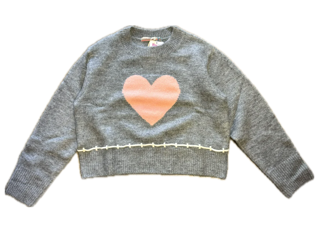 Pink Heart Knit Sweater