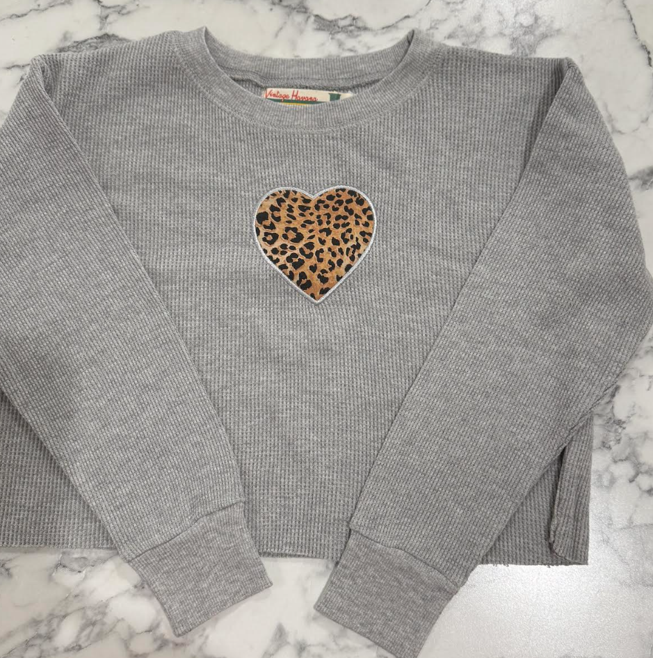 Leopard Heart Patch Sweater