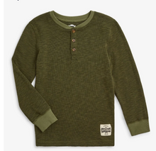 Load image into Gallery viewer, Dark Olive Craftsman Thermal Henley
