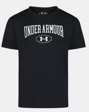 Load image into Gallery viewer, UA Wordmark Tech Boy&#39;s Black/White Tee
