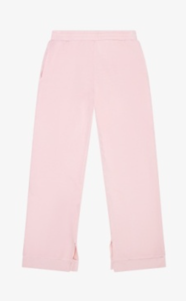 Split Hem Cotton Fleece Sweat Pant In Pink Moscato