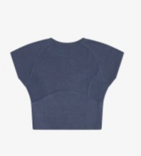 Load image into Gallery viewer, Rayon Rib Cap Sleeve Baseball Tee In Indigo Storm
