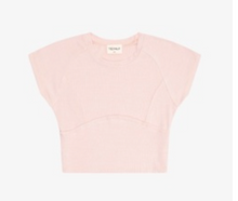 Load image into Gallery viewer, Rayon Rib Cap Sleeve Baseball Tee In Pink Moscato
