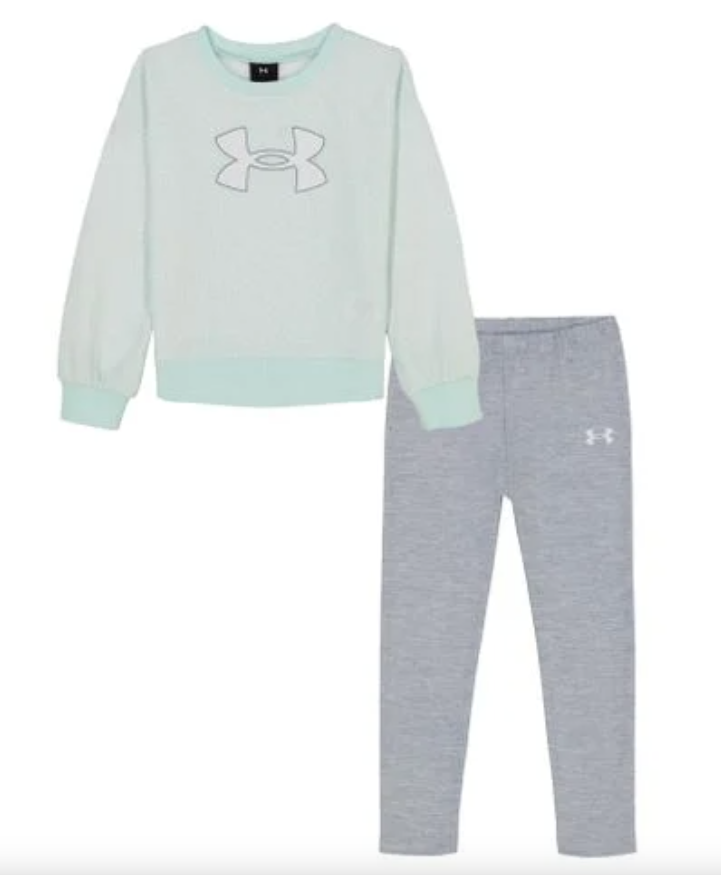 UA Seaglass Blue / Gray Printed Crewneck Set