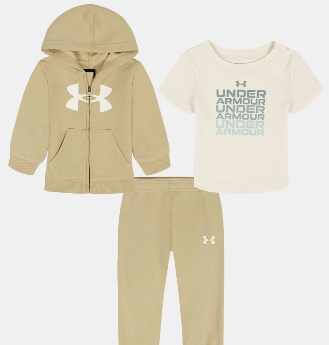 UA Khaki 3 Piece Hoodie Set
