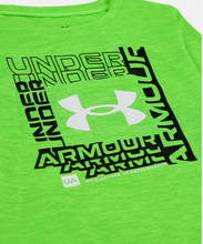 Load image into Gallery viewer, Boy&#39;s UA Logo Green/Black Frame Twist Tech Long Sleeve Tee

