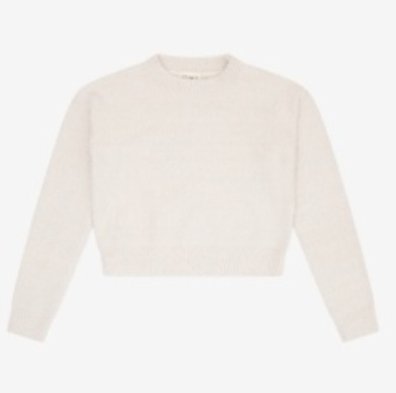 Sherpa Crew Neck Sweater In Ecru