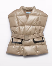 Load image into Gallery viewer, Quilted Faux Padded Leather Vest
