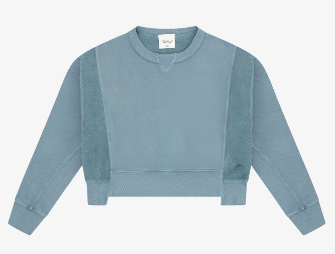 Fleece Reverse Insert Girl's Top In Blue Moon