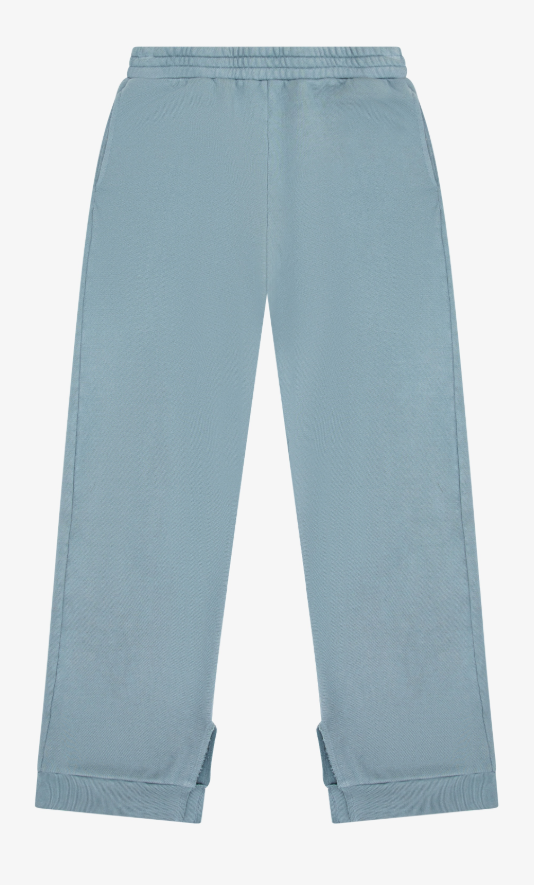 Cotton Fleece Split Hem Pant In Blue Moon