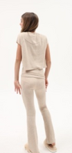 Load image into Gallery viewer, Hacci Rib Waisted Flared Pant In Latte

