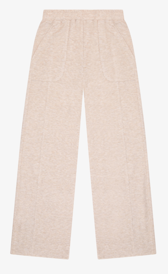 Hacci Jersey Wide Leg Pocket Pant In latte