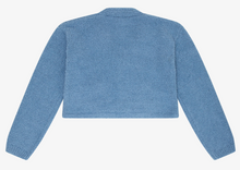 Load image into Gallery viewer, Sherpa Cropped Button Sweater In Cerulean Blue
