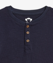 Load image into Gallery viewer, Navy Blue Craftsman Thermal Henley
