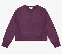 Load image into Gallery viewer, Hacci Jersey Cropped Split Neck Tunic In Fig
