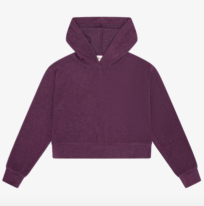 Hacci Rib Box Hoodie Pullover In Fig